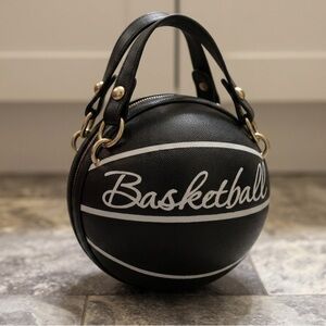 Basketball Novelty Black Round Handbag - Unbranded